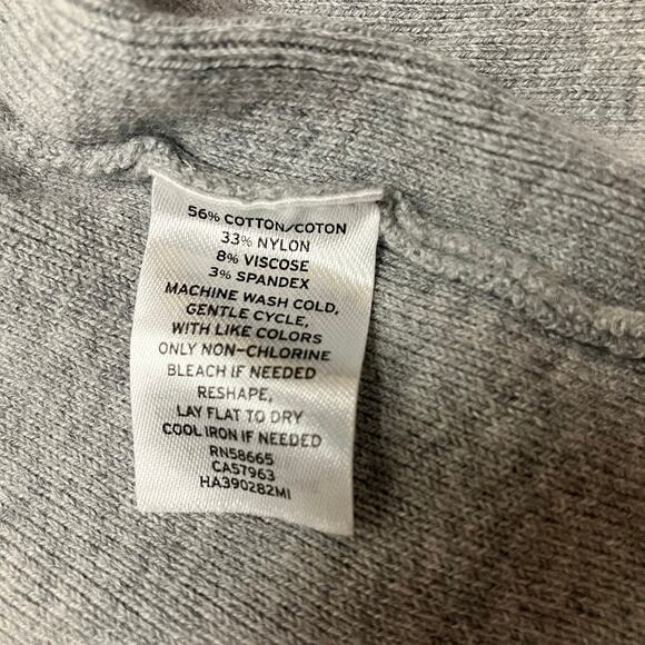 Halogen Gray Varsity Stripe Open Cardigan Duster Pockets Women's Size 1 (14/16) - Picture 10 of 10